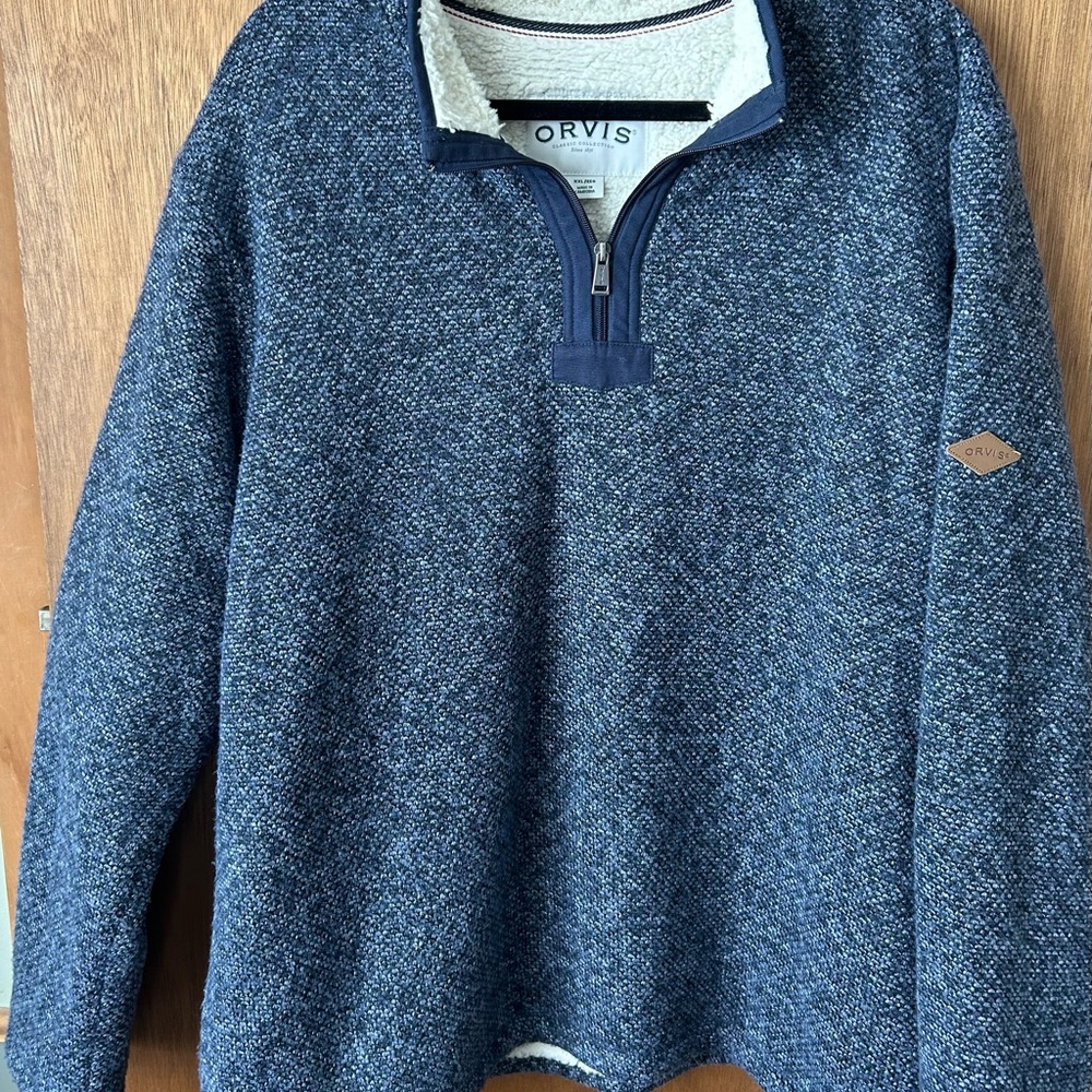 Orvis Men's Navy Zip-Up Sweater